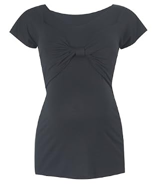 Maternity Twist Front Nursing Top - Black