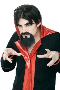 Paper Magic Mens Freak & Easy Devil Set Assortment Facial-hair Costume, Black/Brown, One Size