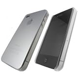 Premium Apple iPhone 4 Grey Hard Logo Back Case Cover + Free Screen Protector