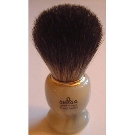 Omega Stripey 100% Pure Badger Shaving Brush with Stand-#63171 - Made in Italy