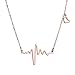 18k Rose Gold Plated Stainless-steel Heartbeat Necklace Lifeline Valentine's Day Gift for Her or Him