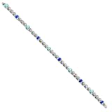 Sterling Silver 10 inch Polished Fancy Enameled Beaded Anklet