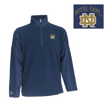 Notre Dame Fighting Irish Jacket - NCAA Antigua Mens Frost Polar Fleece 3/4 Zip Jacket - Navy Large