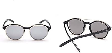 UV sunglasses tide retro fashion rivet double flip glasses sunglasses (Mercury lens black box)