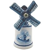 Collectible Thimble Blue and White Windmill (2")