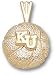 Kansas Jayhawks Solid 10K Gold ''KU'' Basketball Pendant
