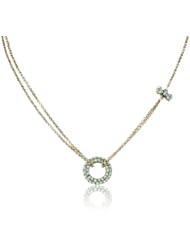 Betsey Johnson "Mint Multi" Pave Circle Pendant Necklace, 19"