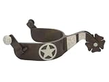 Western Show Spurs Silver Star Concho Clover Rowel Mens