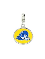 Delaware Blue Hens College Drop Bead Fits Most European Style Bracelets Including Chamilia, Kera Troll and More. Officially Licensed, High Quality Bead in Stock for Fast Shipping