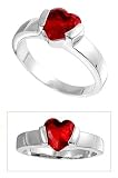Sterling Silver Ring with Ruby CZ - Size: 5-9