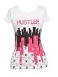 Hustler Apparel CITY LIGHTS Womens Tee in White Hustler Apparel CITY LIGHTS Womens Tee in White