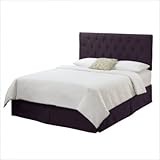 IMAGE OF Tufted Skirted Bed in Velvet Aubergine Size: Twin