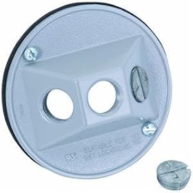 Do it Weatherproof Electrical Cover, WHT OUTDOOR RND COVER
