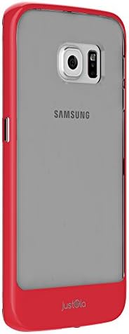 Samsung Galaxy S6 Edge Case, JustOla [J-Sheer Series] Clear, Slim, Perfect fit, Scratch Protection with Vibrant Trendy Color for Samsung Galaxy Edge S6 bumper case cover (2016) - Peach