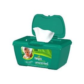 Pampers Natural Aloe Unscented Wipes Tub 72 ea