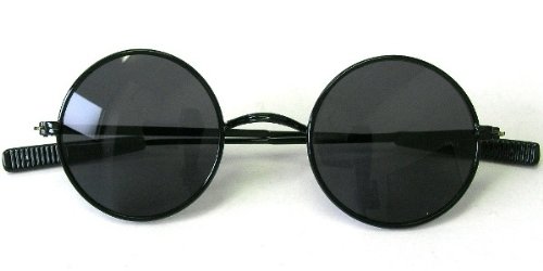 ◆丸メガネ◆サングラス　昭和レトロ復刻版　black/black