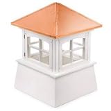 Huntington White Vinyl Cupola w/ Copper Rooftop -54 ft sq. 76 ft High