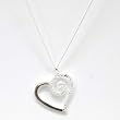 TOC 925 Silver Heart Pendant, 18" Chain