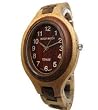 Tense Solid Maple Sandalwood Ladies Unique Bracelet Wood Watch L7301MS(Dark Face)