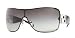 VERSACE 2072B 100/08G SILVER/GRAY GRADIENT SHIELD SUNGLASSES.