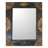 Wood mirror, 'I'm Perfect' (teal blue)