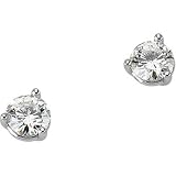 1 Ct Moissanite Stud Earrings In 14K White Gold