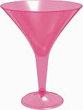 Hot Pink Plastic 8 oz. Martini Glasses (20 count) Hot Pink Plastic 8 oz. Martini Glasses (20 count)