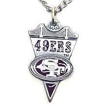 San Francisco 49ers Chain Necklace & Pewter Pendant