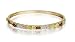 18k Gold Overlay Sterling Silver Multi-Gemstone Bangle w/ Diamond Accent
