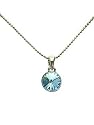 Crystal Pendant Necklace Fashion Jewelry - Round Color Swarovski Crystal Pendant (Blue or Black color)