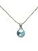 Crystal Pendant Necklace Fashion Jewelry - Silver Tone Blue Swarovski Crystal Pendant