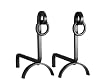 Wrought Iron Fireplace Andirons with Black Finish