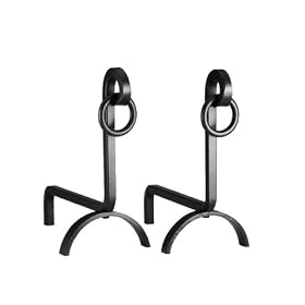 Wrought Iron Fireplace Andirons with Black Finish by Market Merchants