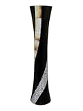 IMAGE OF Black crackle mosaic lacquer wooden vase-19.5