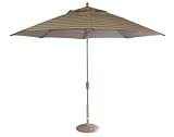 11 Foot Market Umbrella, Black, Olive, Gold Stripe