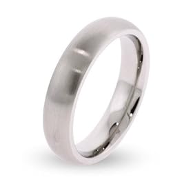 5mm Brushed Stainless Steel Wedding Band: Eve's Addiction: Jewelry