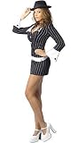 Sexy Gangster Women's Costume Adult Halloween Outfit - Size S/M, Dress Size 2-8