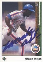 Mookie Wilson, New York Mets, 1989 Upper Deck Autographed Card