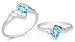 Pear Cut Swiss Blue Topaz Ring Sterling Silver