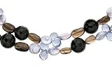 52 Inch Multi Gemstone Bead and Cultured Freshwater pearl Necklace w/Sterling Silver Shortener