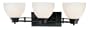Minka Lavery Iconic 6863-66 Glass Reversible 3 Light 300 watt (7"H x 25"W) Vanity Lighting in Black