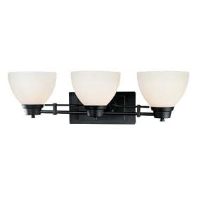 Minka Lavery Iconic 6863-66 Glass Reversible 3 Light 300 watt (7"H x 25"W) Vanity Lighting in Black