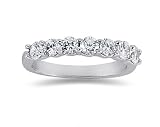 1.05 Prong Set 7 Stone Diamond Wedding Band in Platinum
