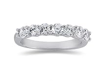 1.05 Prong Set 7 Stone Diamond Wedding Band in Platinum