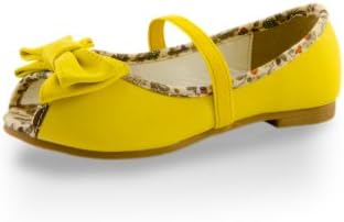 Toddler Girls' Floral Printed Foot Bed Flats Yellow 6