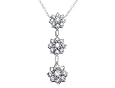 Flower Diamond Pendant 1/2 Carat (ctw) in White Gold with Chain
