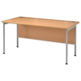 Sonix Traditional Desk Rectangular Silver Legs W1800xD800xH720mm Beech Ref 32