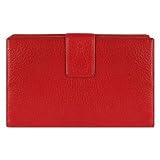 Tavecchi Women's Soft Genuine Italian Leather Flap Wallet Red