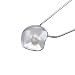  VINANI German 925 Sterling Silver Pendant White Flower sandblasted with Pearl and Necklace 17
