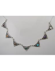 A Beautiful Sterling Silver Chakra Neckpiece, Made in America